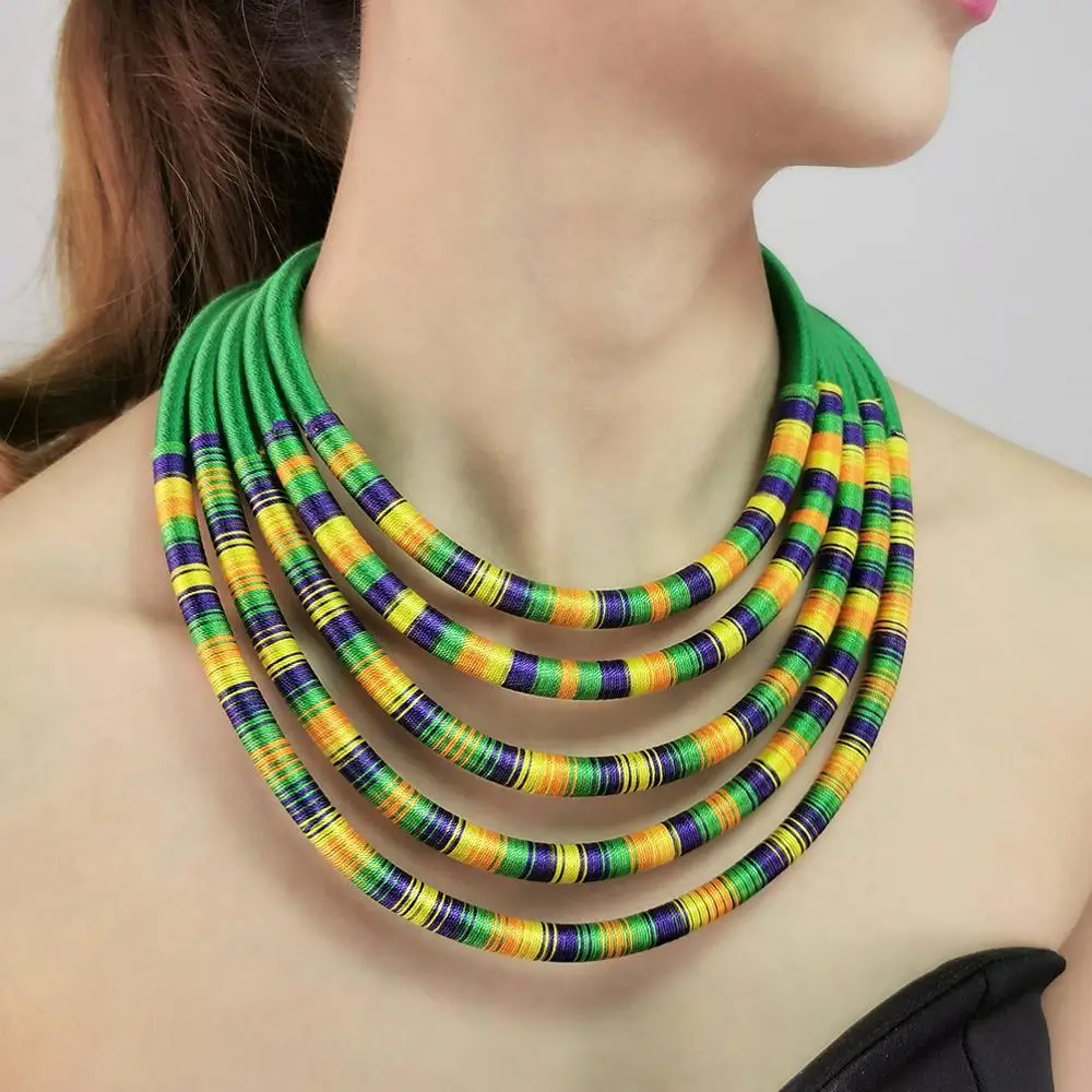 

MANILAI 6 Colors Multilayers Chokers Necklaces Women Maxi Jewelry Chunky Collar Magnetism Button Statement Necklace