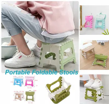 

New 6 Colors Plastic Portable Folding Stool Small Chair Super Load-Bearing For Adults Kids Home Dining Room Living Chair Ottoman