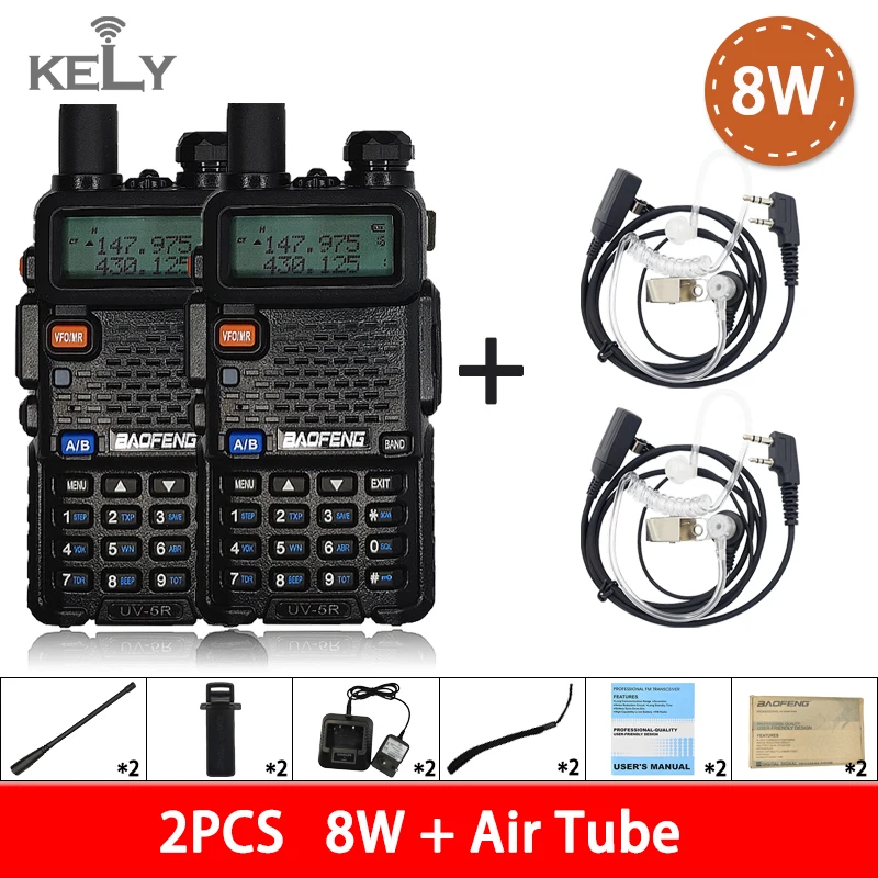 military walkie talkie BaoFeng UV5R Walkie Talkie 2PCS Powerful Two Way CB Radio UV-5R Hunting Radio 8W Baofeng Walkie Talkie UV-9R UV-82 UV-8HX UV-XR midland two way radios Walkie Talkie