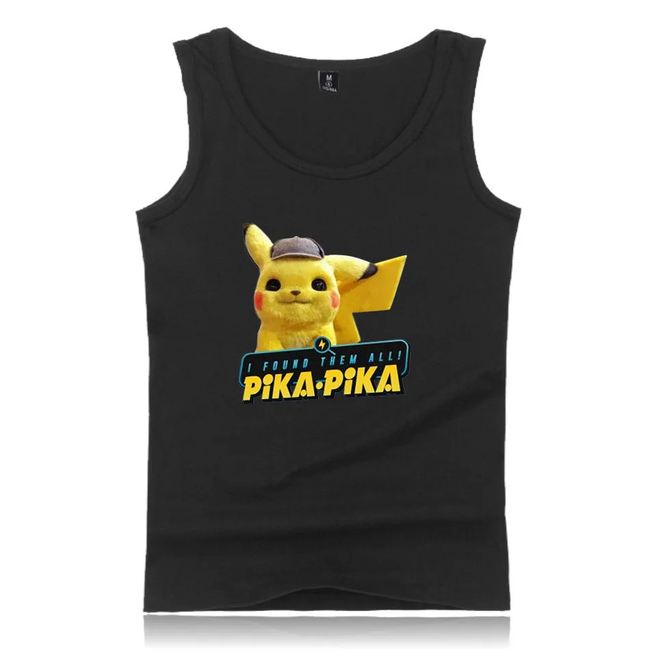 Горячая Распродажа стиль детектива Пикачу сопутствующие продукты Печатный город повседневный спортивный мужской жилет