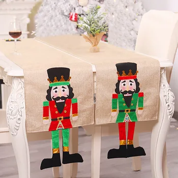 

Festival Restaurant Washable Cartoon Home Decor Weddings Christmas Table Runner Dining Events Walnut Soldier Stain Protection