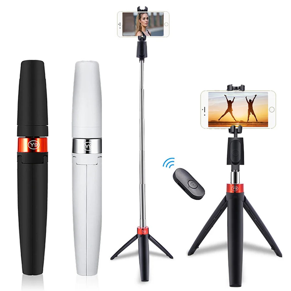 

Foldable 3 In 1 selfie stick With Hidden Tripod Wireless Bluetooth Remote Control Holder Selfie Stick Video Youtube For Phone