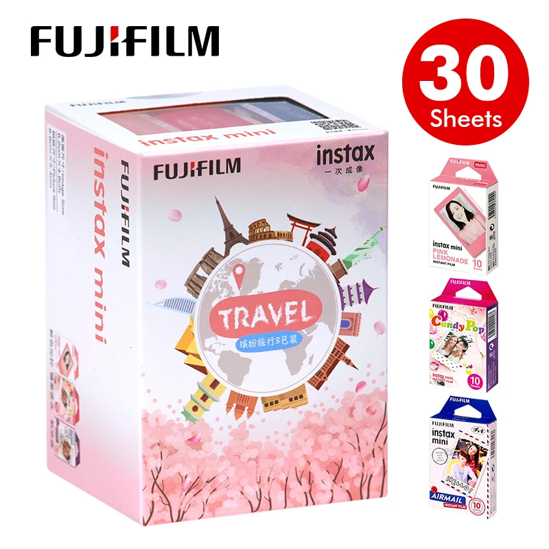 Дорожная 30 листов Fujifilm Instax mini 9 пленок белый край 3 дюйма для мгновенной камеры 7 8 25