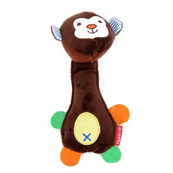 

Cartoon Stuffed Animal Baby Soft Plush Hand Rattle Squeaker Sticks for Toddlers Baby M09