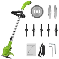Taille haie électrique double contrôle 110V 220V, avec 2 Batteries, 3000mAh, tondeuse à gazon avec 5 lames, débroussailleuse, outils de jardin 