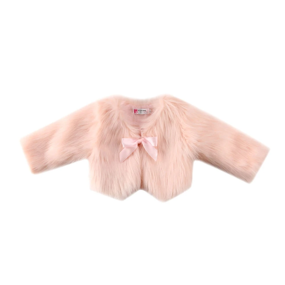 Г. Осенне-зимняя одежда для малышей Детский жилет из искусственного меха для маленьких девочек детское теплое зимнее пальто верхняя одежда, однотонная пушистая куртка, От 1 до 6 лет