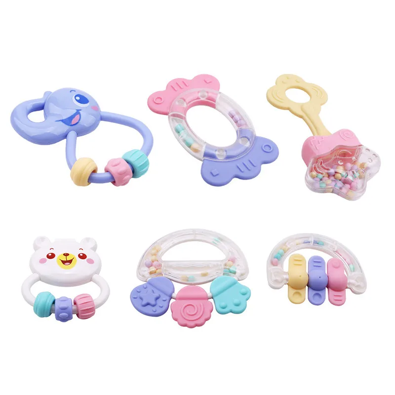 6 Pcs Детские погремушки игрушки 6/8 шт. Прорезыватель для зубов дрожание рук Bed Bell для новорожденных Пластик погремушки подарок развивающие детские игрушки для детей возраста от 0 до 12 месяцев - Цвет: 6 Pcs