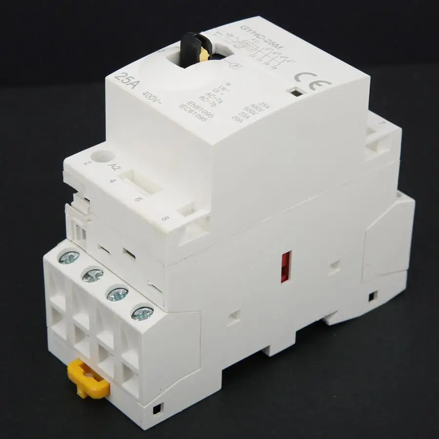 Модульный контактор 4P 25A 220V 50Hz DIN Rail AC для дома с ручным управлением|Замыкатели| |