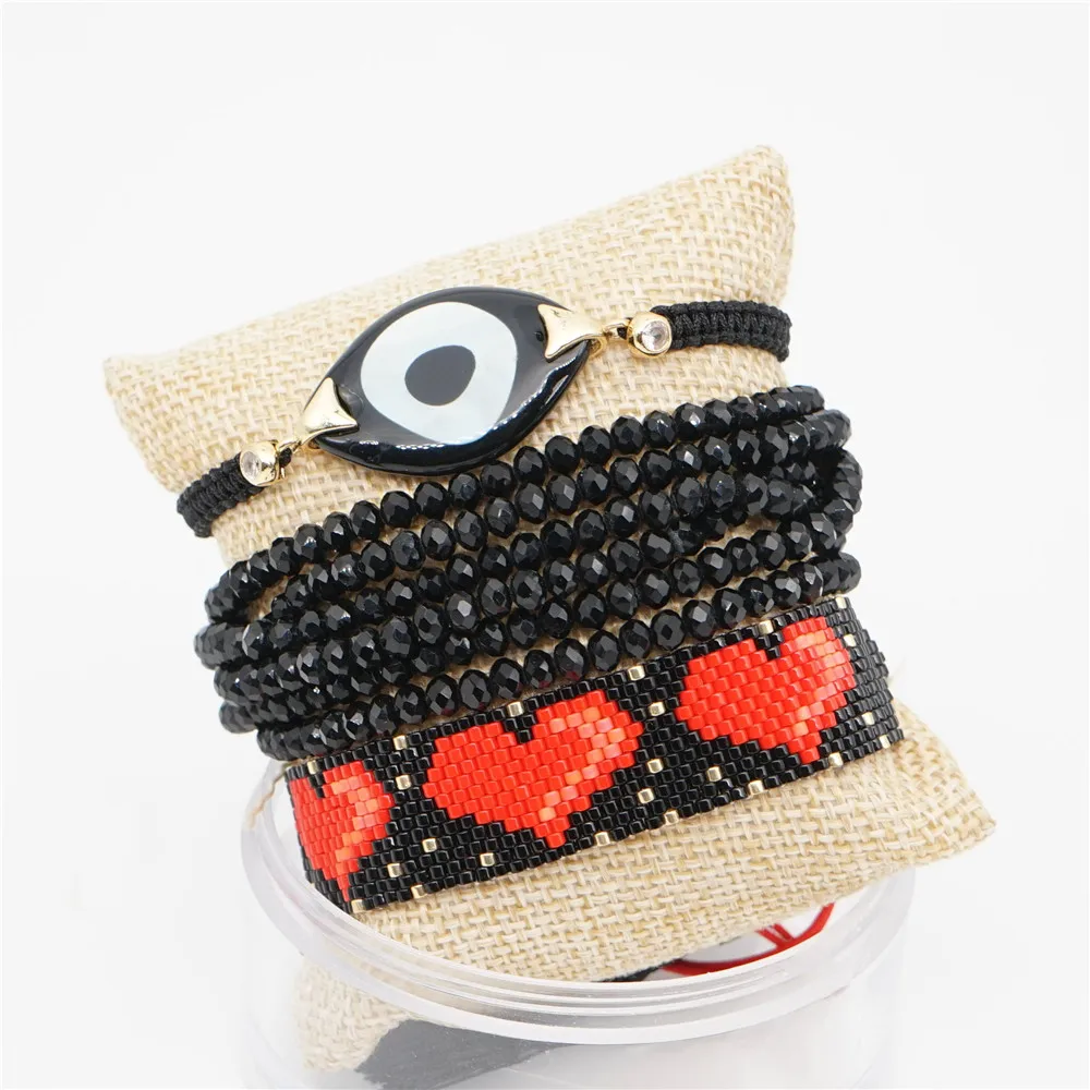 Go2boho турецкий браслет evil eye MIYUKI Красное сердце браслет для женщин ювелирные изделия в стиле "Бохо" Pulseras Mujer кисточкой ручной работы дизайн