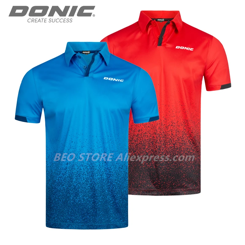 DONIC Table Tennis Jerseys Training T-Shorts Absorb Sweat Comfort Ping Pong Shirt Cloth Sportswear