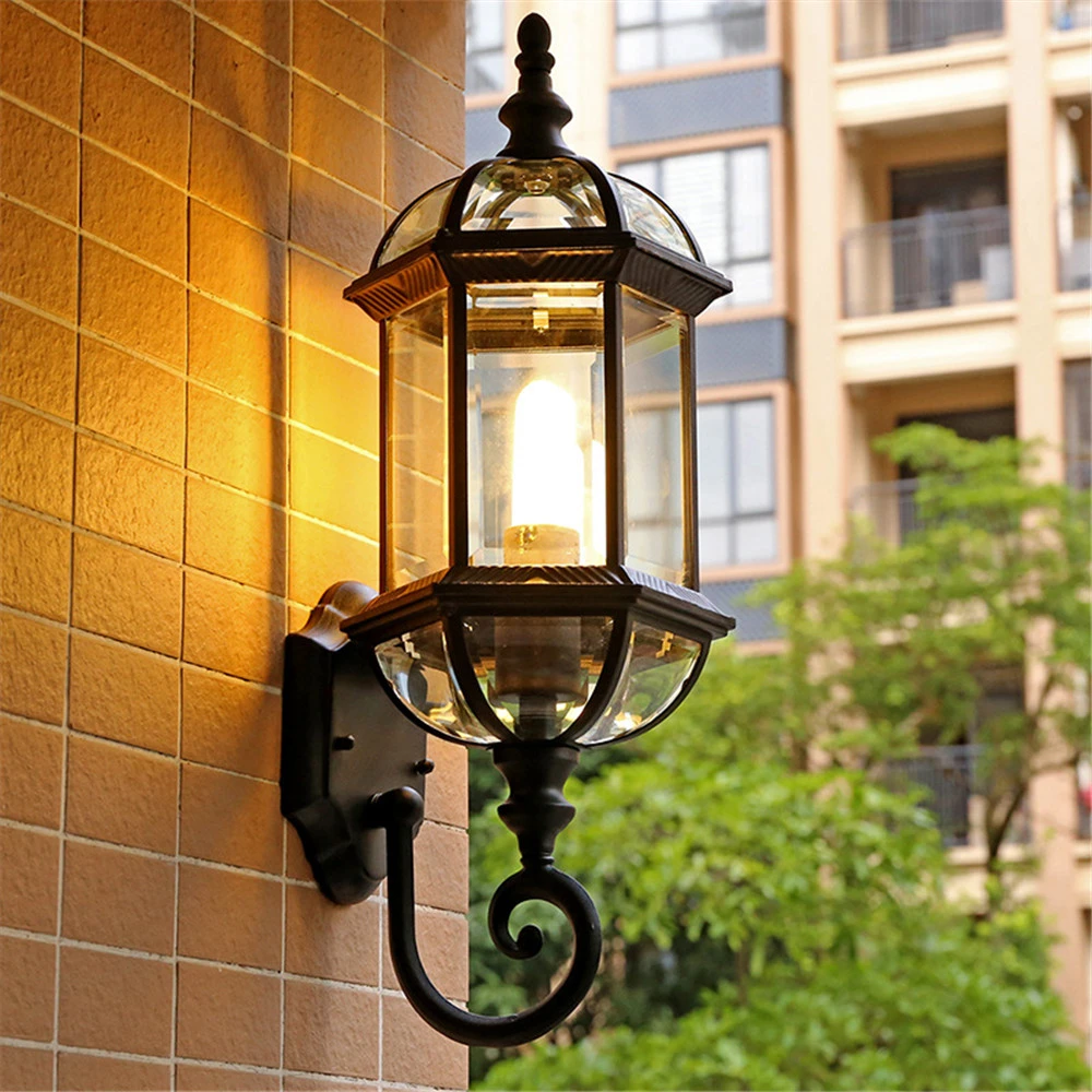 onder Vul in begroting E27 Amerikaanse Retro Outdoor Wandlamp Metaal Glas Gallery Lamp Industriële  Outdoor Hotel Buitenlamp Wandlamp Tuin Lamp|Wandlampen voor buiten| -  AliExpress