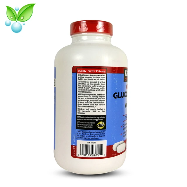 American Original Kirkland Glucosamine HCL with MSM Glucosamine Hydrochloride Joint Po 375 Capsules 1500mg 4