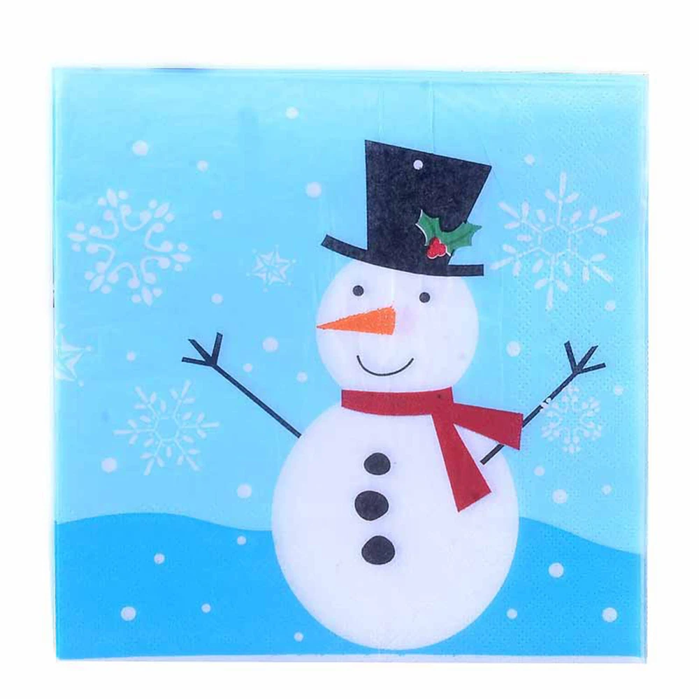 20 шт./компл. Снеговик отличное качество печати бумажные салфетки Рождественские салфетки с темой Рождества для домашнего магазина вечерние рождественские принадлежности - Color: Red