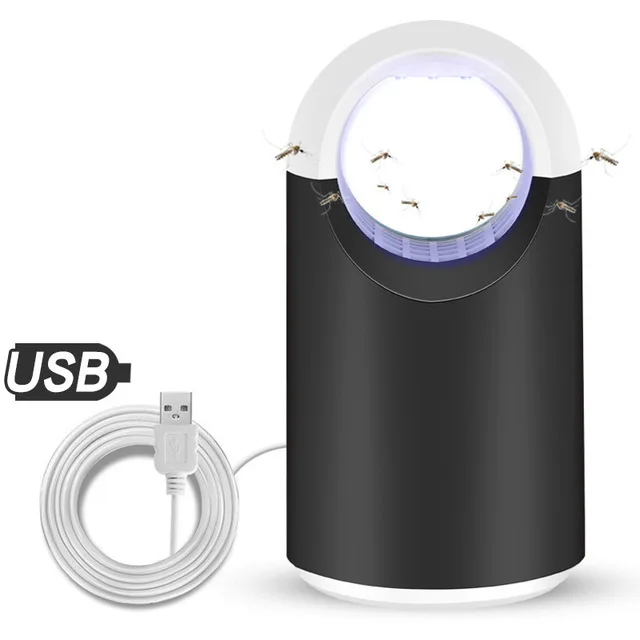 Black USB комаров убийца лампа USB электронный анти-ловушка для насекомых светодиодный ночник лампа Жук Насекомое Killer огни отпугиватель вредителей - Цвет: Black
