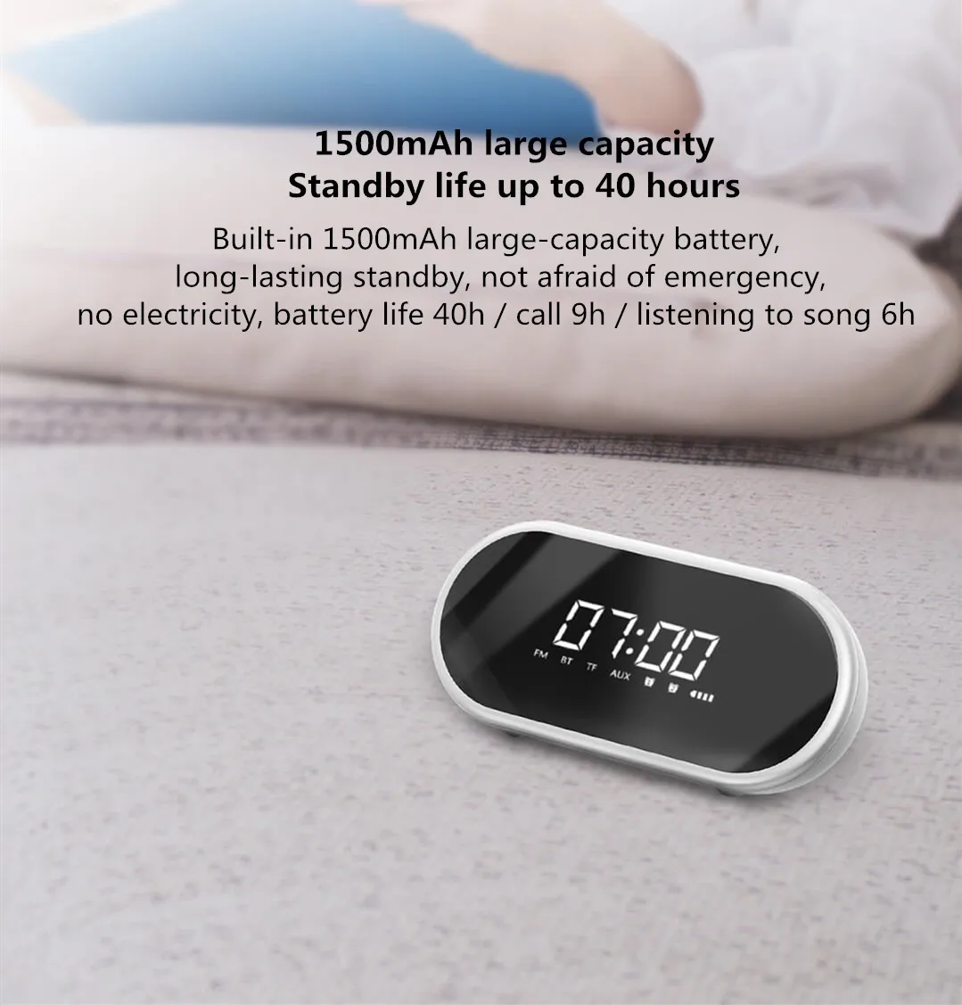 Xiaomi BASEUS мини Будильник беспроводной Bluetooth динамик с окружающим светильник перезаряжаемый fm-радио домашнее портативное мини-радио