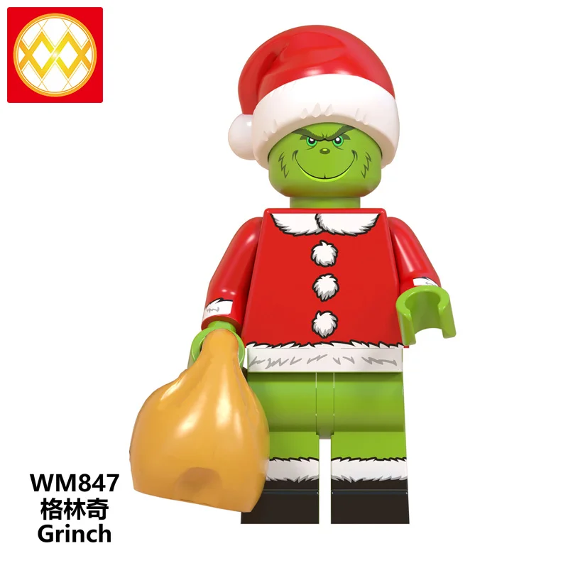 WM6076 с Рождеством Джек Ангел Ститч Санта Клаус Минни Микки экшн строительные блоки детские игрушки - Цвет: Дерево