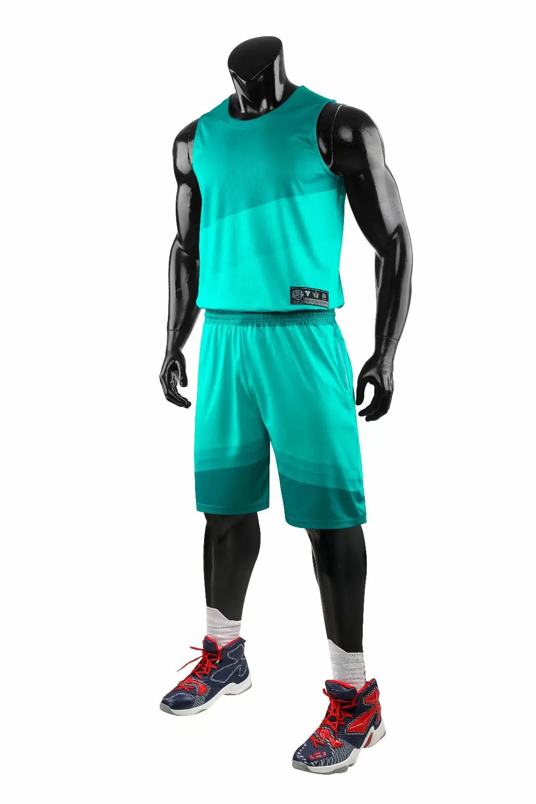 DIY баскетбольная рубашка+ штаны, мужская баскетбольная форма, командные Клубные комплекты, для колледжа, дышащая командная тренировочная Спортивная футболка, для улицы - Цвет: Зеленый
