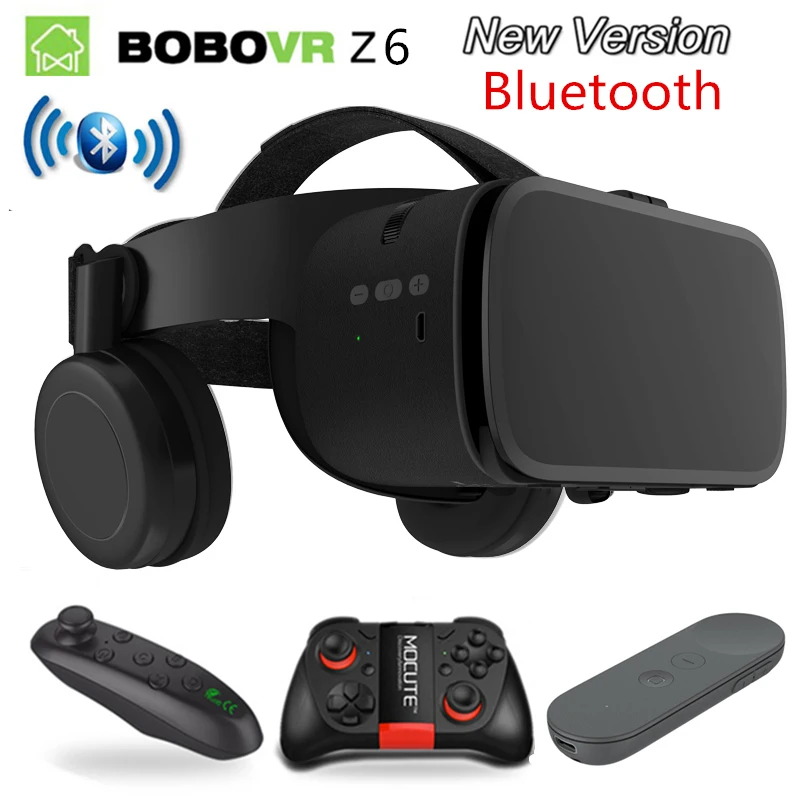 Новые Bobo vr Z6 VR очки беспроводные Bluetooth наушники VR очки Android IOS Удаленная реальность VR 3D картонные очки