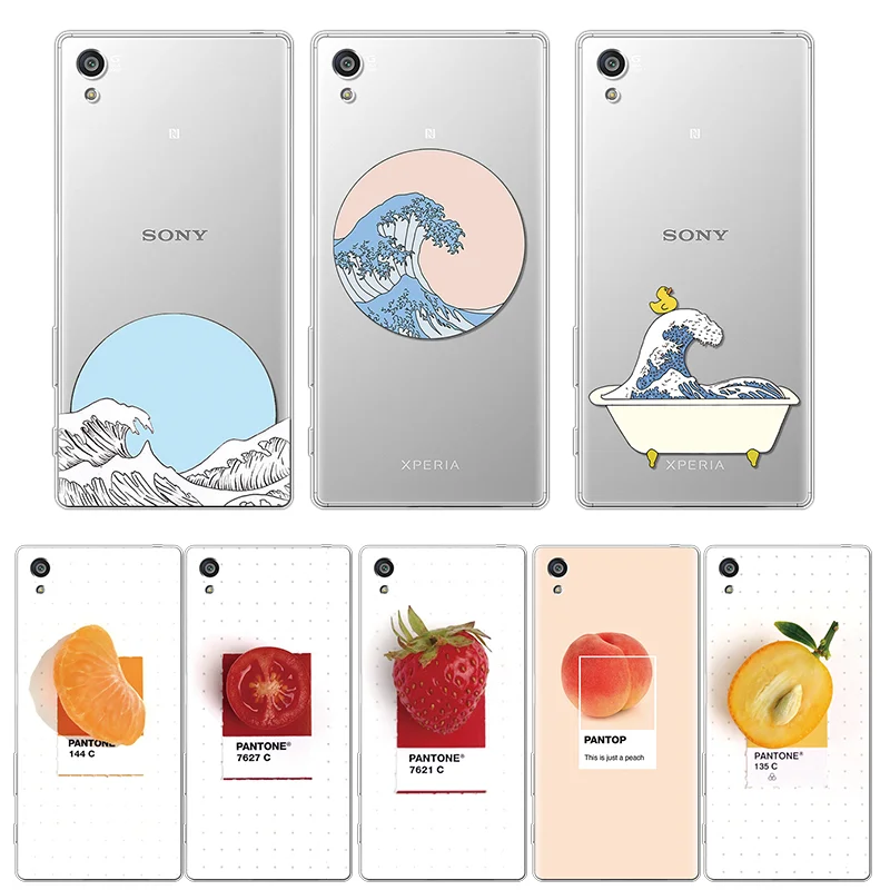 Прозрачный волнистый персиковый чехол для телефона Sony Xperia L3 XA1 Ultra XA2 Plus X XA XZ XZ1 XZ2