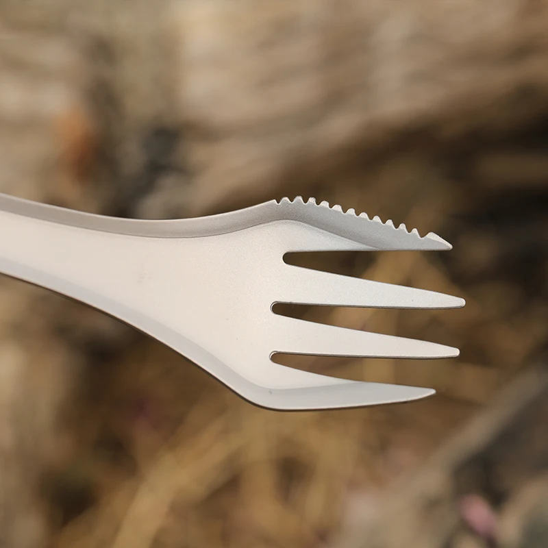 Rover Camel легкий вес Открытый Кемпинг 3 в 1 Титан Spork Титановая Ложка-вилка-набор ножей