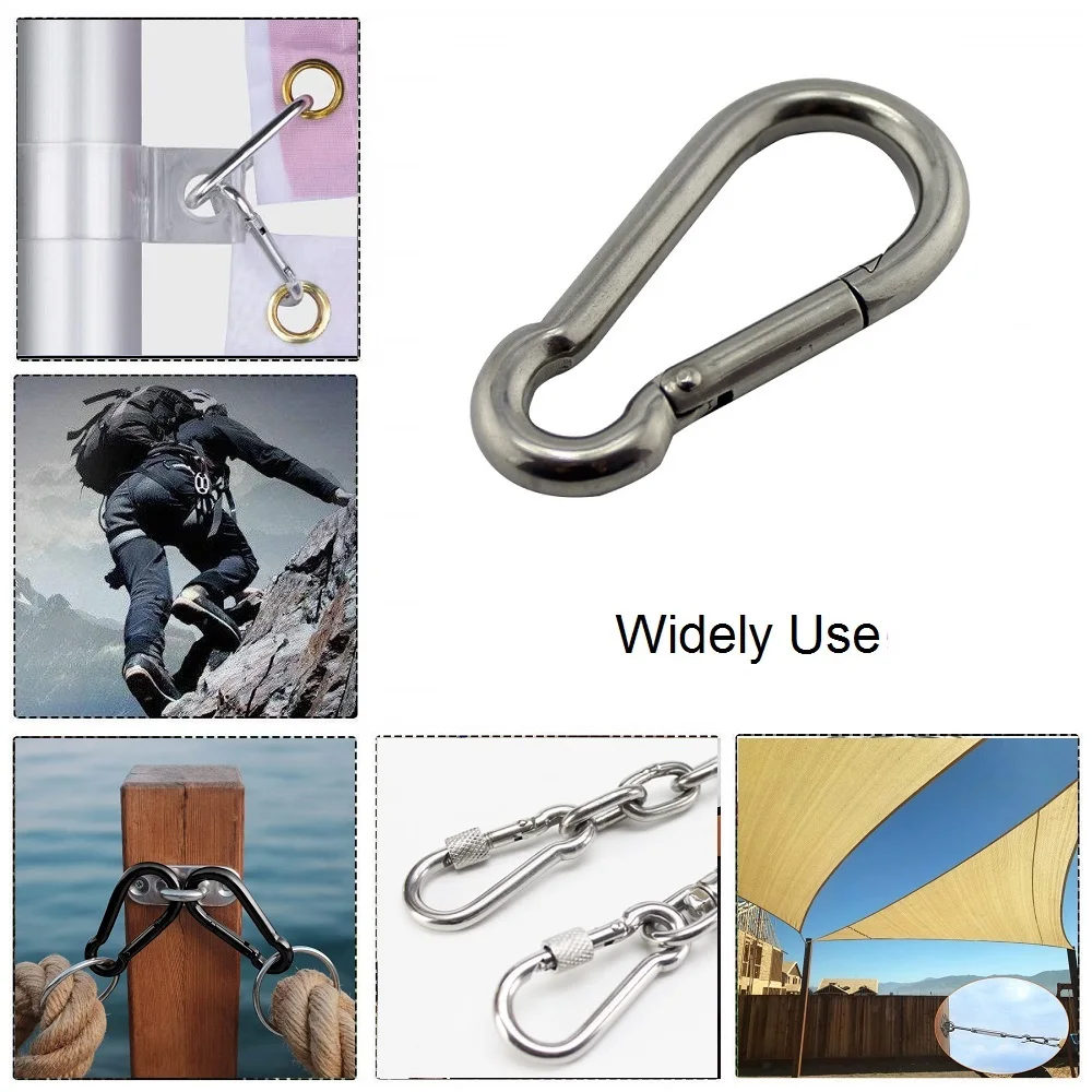 4mm CARABINERS spring hook gate steel metal rope work karabiner connecting chain 4mm CARABINERS spring hook gate steel metal rope work karabiner connecting chain