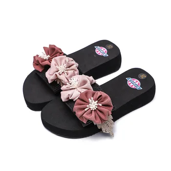 

2019 Summer Comfortable Girls Beach Slippers Children Flower Slippers Women Home Shoes Kids Fashion Casual Flip-flops Sandals