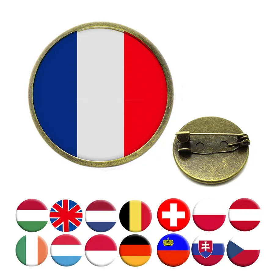Национальные Броши с флагом Великобритания Франция Netherland Бельгия Ирландия