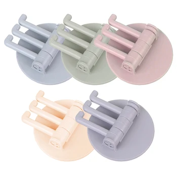 

Creative Seamless Paste 3 Branch Rotating Hook Kitchen Bathroom Home Wall Hook