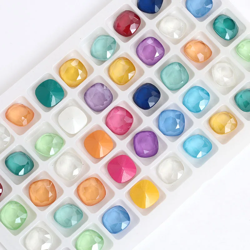 

Shiny 10MM Candy Colors Square Rhinestones Crystal Glass Point Back For Nail Art Decoration Jewelry Garment Accessorie