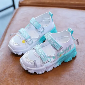

Tide Girls Sandals 2020 Summer New Mesh Casual Shoes Hollow Out Sandals Boys Breathable Soft Bottom Children Sports Shoes D544