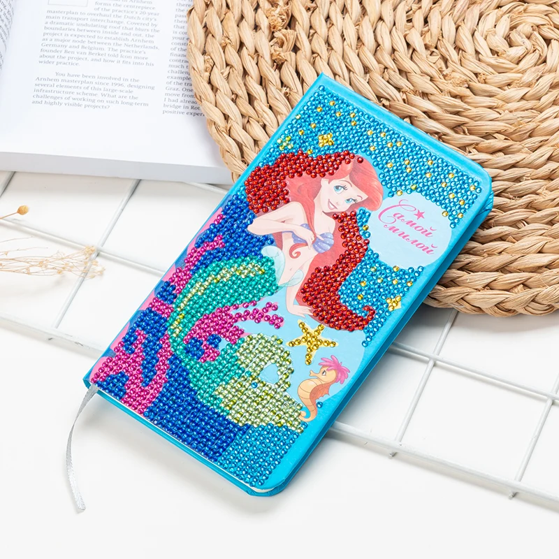 50 страниц алмазная живопись блокнот DIY мультфильм алмазная живопись дневник вышивка крестиком Дневник для детей с подарочной коробкой - Цвет: Тёмно-синий