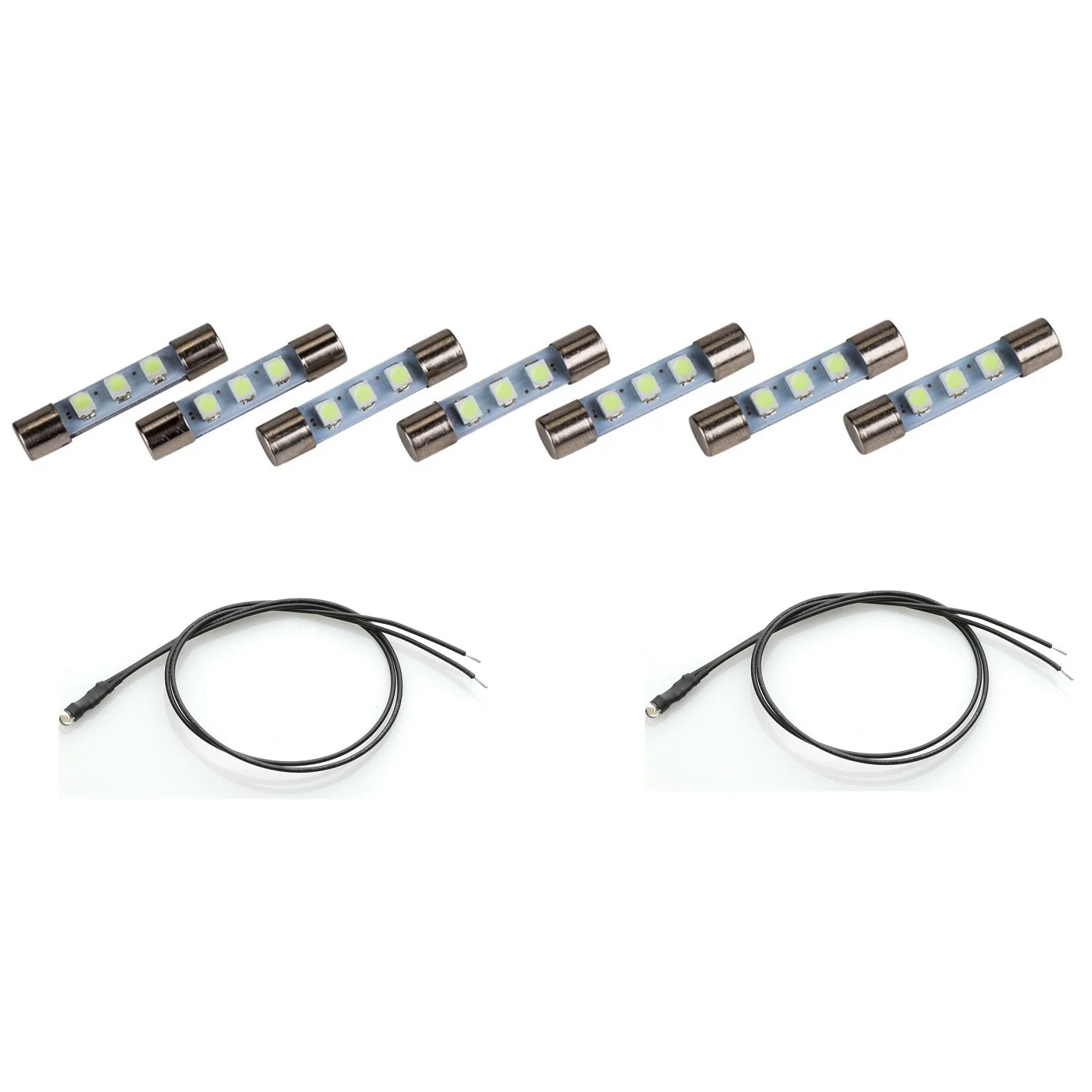 캡티바튜닝용품 마란츠 2216B 용 AC8V 램프 키트, 7x 쿨 블루 LED 퓨즈 전구, 2x 웜 화이트 리드 와이어 미니어처 조명 포함