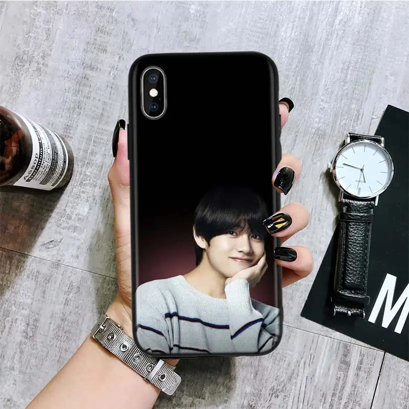 Kpop Kim V Taehyung черный чехол для телефона Apple IPhone 11 Pro XS MAX XR 7 8 6S Plus X 10 Ten 5 5S SE Coque Shell