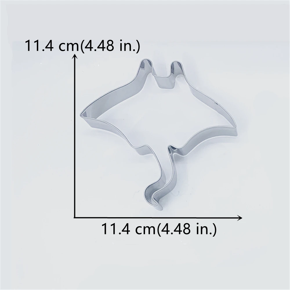 KENIAO Ocean Creatures Manta Cookie Cutter-11.4 cm-Under the Sea Biscuit Fondant Sandwich Bread Mold -Stainless Steel