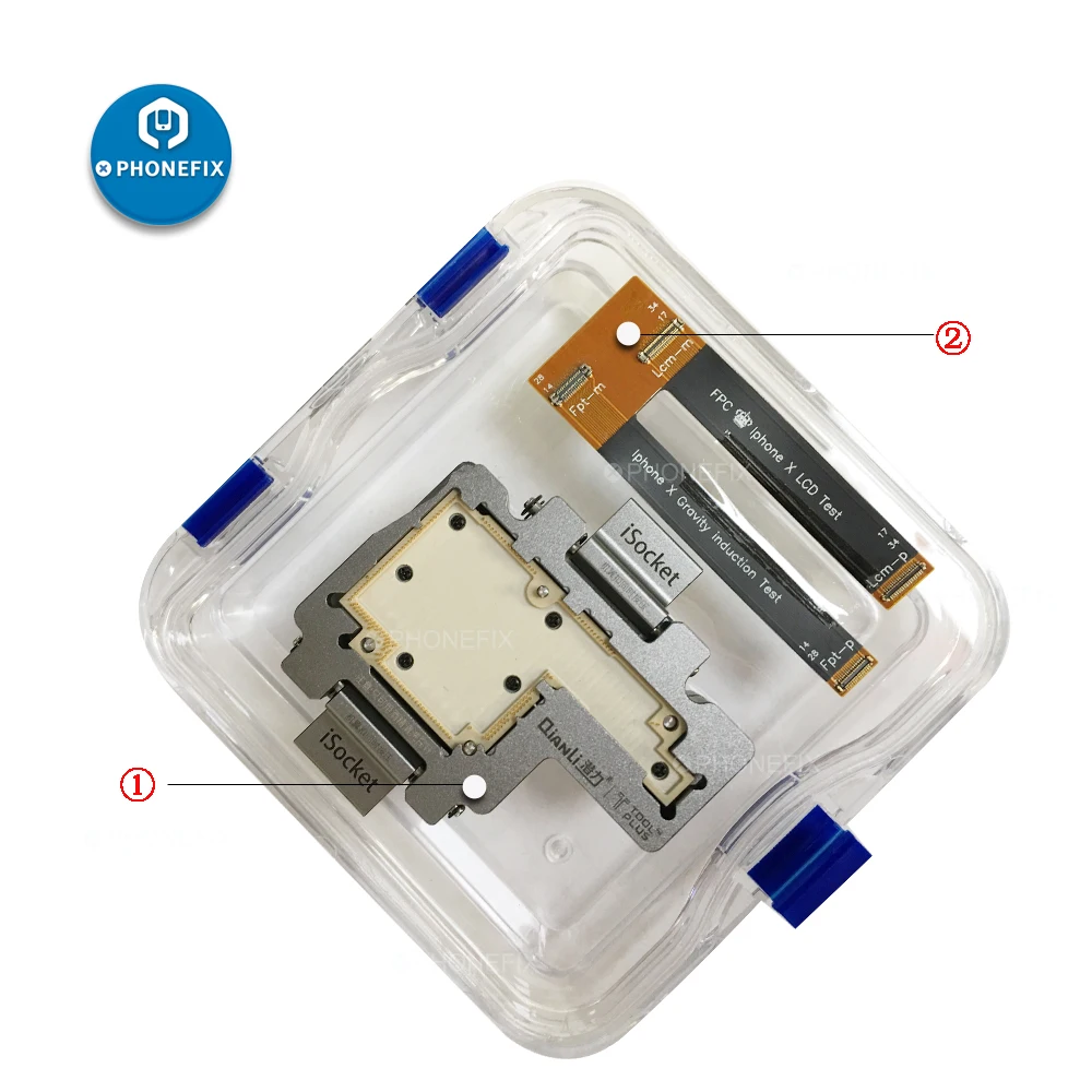 

QIANLI iSocket for iPhone X Motherboard PCB Test Fixture with Upper Lower Layers for iPhone X Logic Board Fast Testing