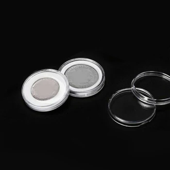 

New 40pcs 46mm Small Round Transparent Plastic Coin Capsules Case Clear Money Box for Coin Collection Protector