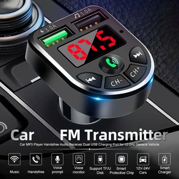 

New FM Transmitter Modulator Wireless Handsfree Car Kit Wireless bluetooth FM Transmitter MP3 Player Dual USB Charger Adapter