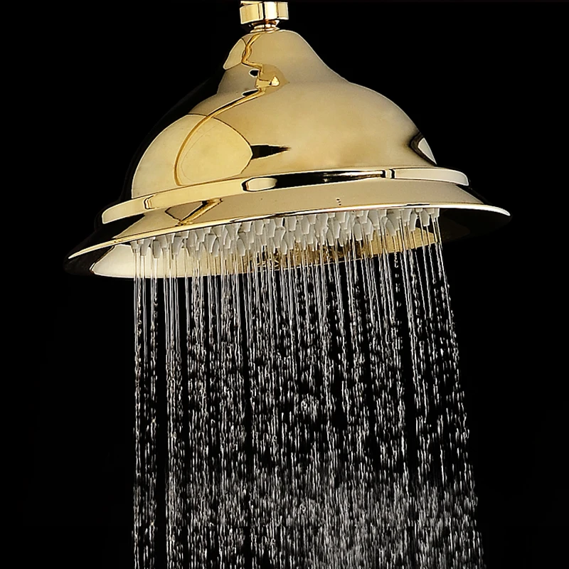 Bathroom Shower Faucets Gold Brass Bathtub Faucet Wall Mounted Hand Held Shower Head Rainfall Bathtub Spout Shower Faucet Sets