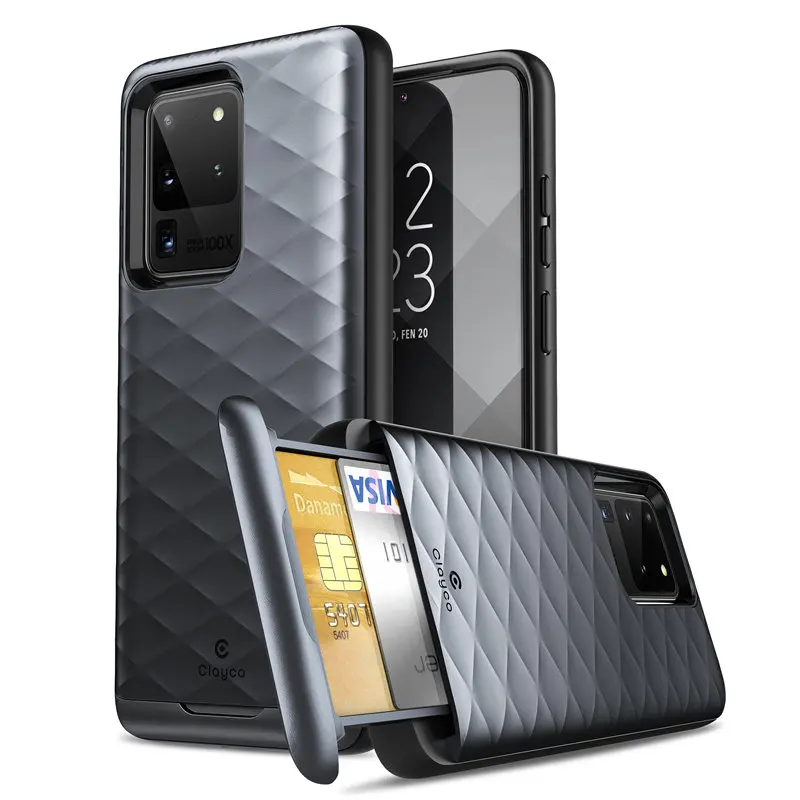 Чехол Clayco для Samsung Galaxy S20 Ultra гибридный защитный чехол бумажник премиум класса со