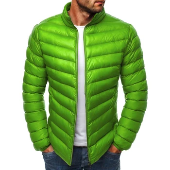 

2019 autumn and winter ultra-thin down jacket men stand collar candy color white duck down jacket large