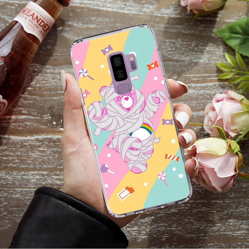 INS Korea Care Bear Rainbow TPU мягкие Аксессуары для мобильного телефона чехол для Samsung S6 edge plus S7 edge S8 Plus S9 Plus note 8 9