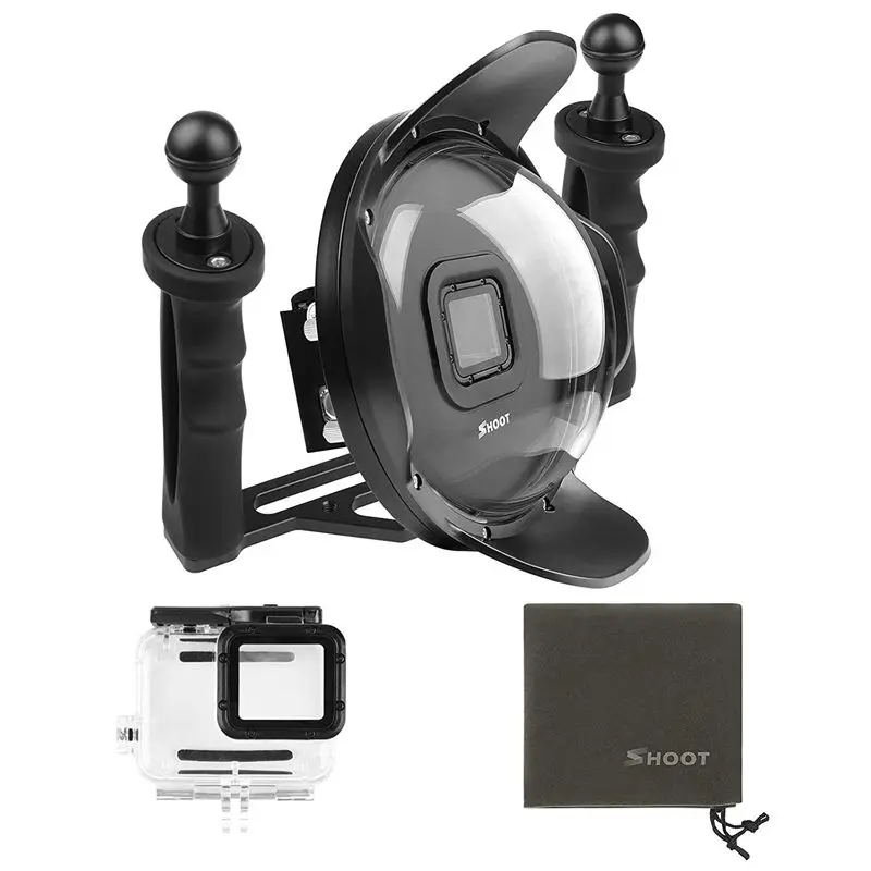 

AMS-SHOOT Upgraded 5.0 Version Stabilizer Tray Dome Port for GoPro Hero 5/6/HERO Black Camera 6 inch Diving Handheld Lens Hood D