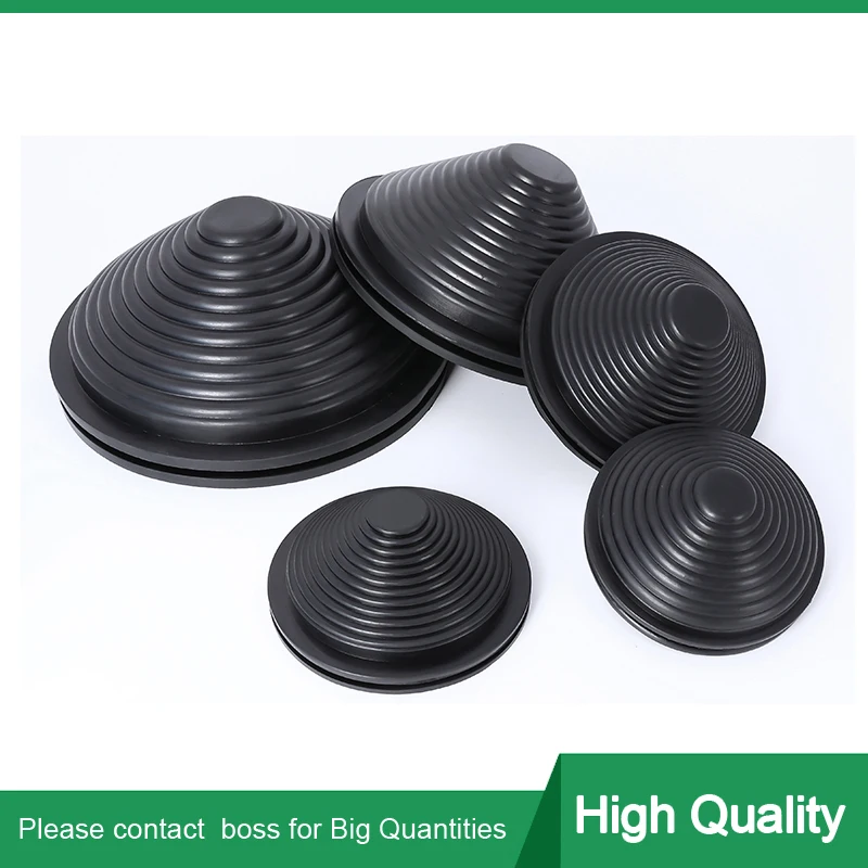 2pcs Rubber Wire Hole dust Covers Plugs Black Tapered Cable Seal Ring Grommet Gasket Inlet Outlet Case Box Plate Cable Protector