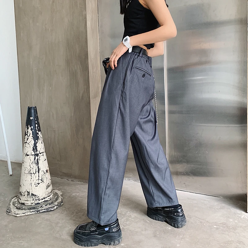 Милая популярная летняя Корейская версия пары прилив Vogue Fit прямые джинсы Большие Размеры Свободные повседневные брюки - Цвет: gray