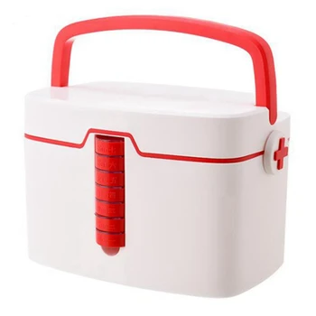 

Medicine Box First Aid Kit Storage Box Plastic Container Emergency Kit Portable Multi-Layer Large Capacity Storage Organizer