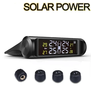 

Tpms precision pressure gauge of automobile solar wireless tire pressure monitor system with external tire pressure sensor