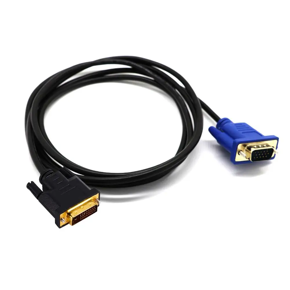 1,5 м DVI-I с DVI на VGA D-Sub видео Кабельный адаптер-переходник свинец поддержка 1080P HDTV Windows Mac OS 8,6 9 систем или выше - Цвет: Black