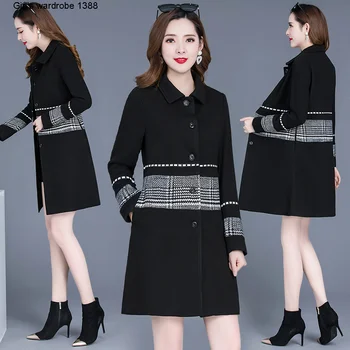 

Windbreaker women's middle and long style fall 2020 new style small popular temperament versatile Korean loose coat coat