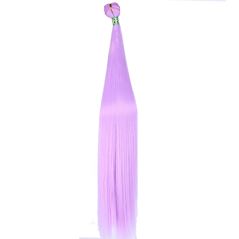 light purple 22 дюйма, 100 г/шт., цвет розовый, желтый, зеленый, красный, прямые вплетаемые волосы, высокая температура, синтетические пряди для черных женщин - Цвет: light purple