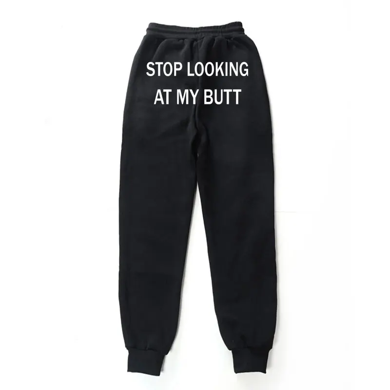 Модные Повседневные флисовые брюки мужские и женские штаны с надписью STOP Look AT MY